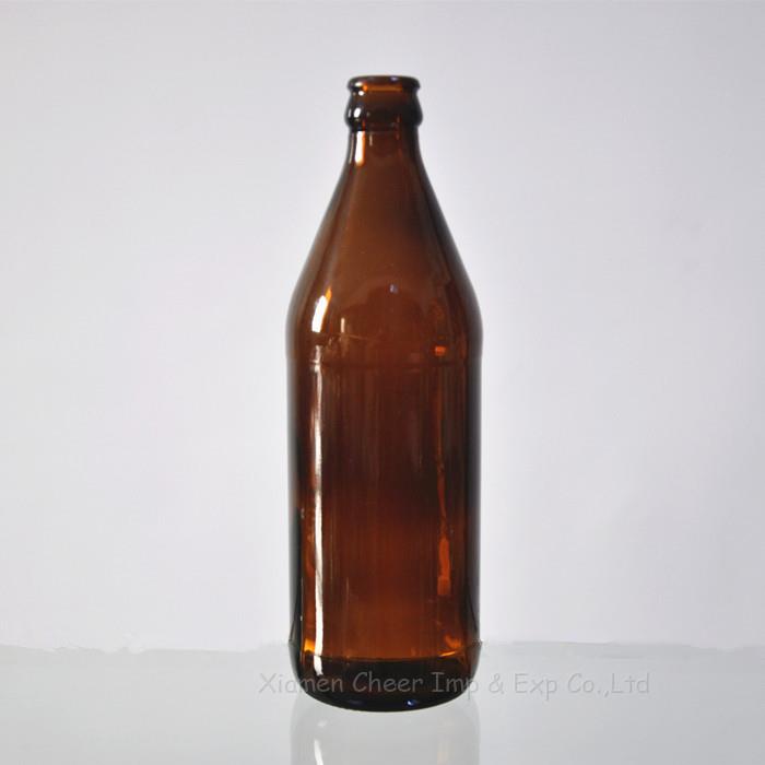 500ml glass beer bottle brown color