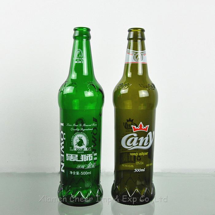 500ml printing glass beer bottles 